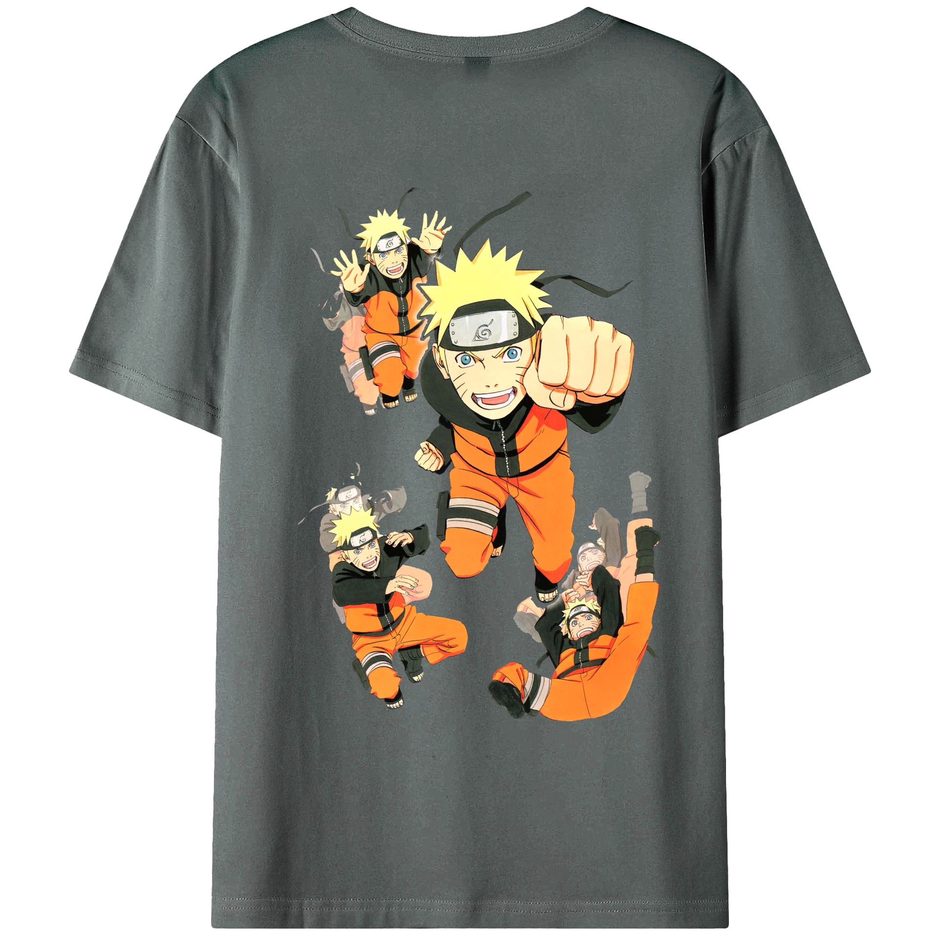 （画像用） NARUTO -ナルト- うずまき ナルト Uzumaki Naruto 綿100％ メンズ半袖Tシャツ（バックプリント） 通気性